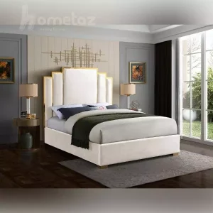 تخت خواب استیل زیبا و مدرن سفید مالایا