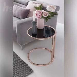میز عسلی پایه استیل صفحه شیشه