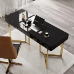 میز اداری استیل مشکی طلایی
