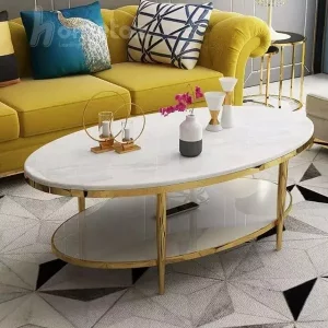 میز جلومبلی استیل طلایی زیبا کارولین