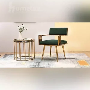 میز عسلی استیل زیبا و لوکس صفحه گرد رمی