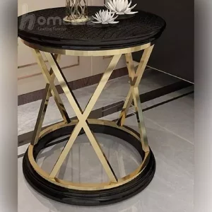 میز عسلی استیل طلایی زیبا و مدرن آنابل