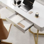 میز مدیریت استیل سفید طلایی