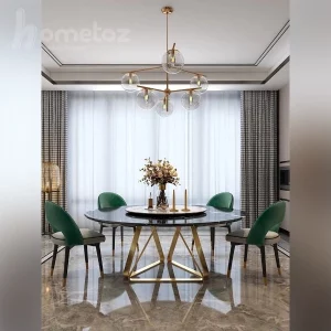 میز نهارخوری پایه استیل گرد