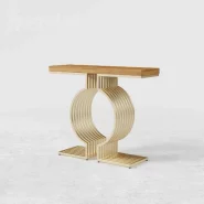میز کنسول مدرن استیل طرح پاییزان صفحه چوبی