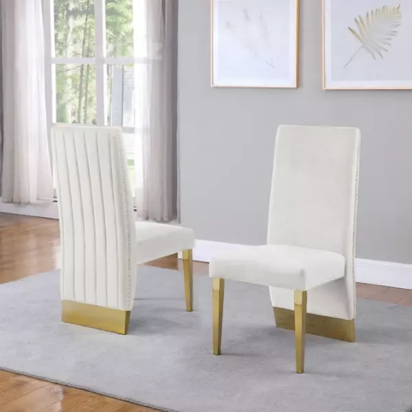 صندلی تالاری استیل مدل سلدا سفید طلایی