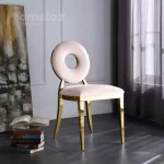 صندلی تالاری پایه استیل صورتی مدل آیناز