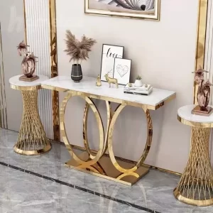 سفارش میز کنسول پایه استیل دایره ای ترگل