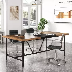 فروش میز فلزی مدیریت با صفحه چوب طبیعی یا mdf طرح چوب مدل ht1900