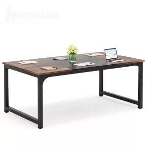 فروش میز مدیریت آهنی با صفحه mdf طرح چوب یا چوب طبیعی مدل ht1894