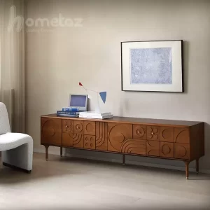 قیمت به روز میز تلویزیون ام دی افی طرح دار مدل ht1978 قهوه ای