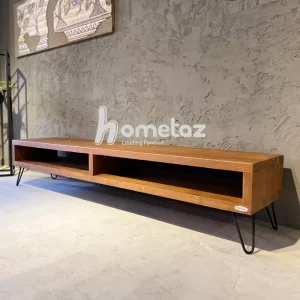 خرید انلاین میز تلویزیون روستیک یک طبقه ای پایه فلزی مدل ht2342