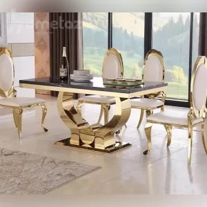 فروش میز ناهار خوری مدرن با ورق استیل مدل جانا شیک