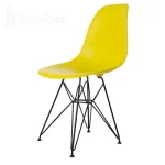 فروش خرید صندلی اپن پایه فلزی آهنی مشکی وارداتی با نشین زرد فایبرگلاس مدل ht2478