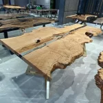 سفارش ساخت میز ناهار خوری رزینی پایه فلزی آهنی مدل ht2448