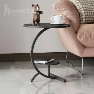 خرید اینترنتی میز عسلی پایه فلزی مدرن مدل ht2461 مشکی یو خوشگل