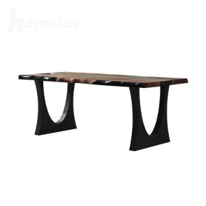 قیمت روز میز ناهار خوری پایه ورق فلزی با صفحه رزین و چوب مدل ht2428