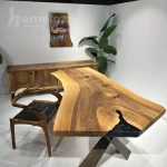 فروش انلاین میز غذا خوری رزینی با ترکیب چوب طبیعی مدل ht2430