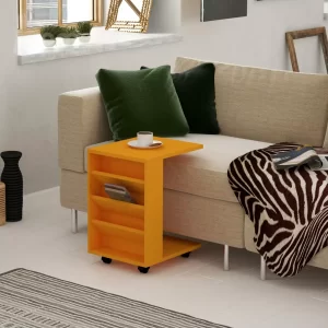 فروش میز عسلی چرخدار جدید و شیک ام دی افی mdf مدل ht2192 نارنجی