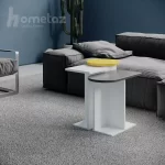 میز عسلی دو تکه مدرن و جدید با mdf طرح ht2200 سفید طوسی کرمی