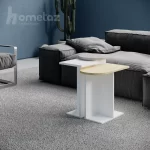 خرید میز عسلی دو تکه مدرن و جدید با mdf طرح ht2200 سفید کرمی طوسی