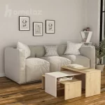 سازنده میز جلو مبلی ام دی اف سه تکه مدرن و ساده مدل ht2216 قهوه ای سفید