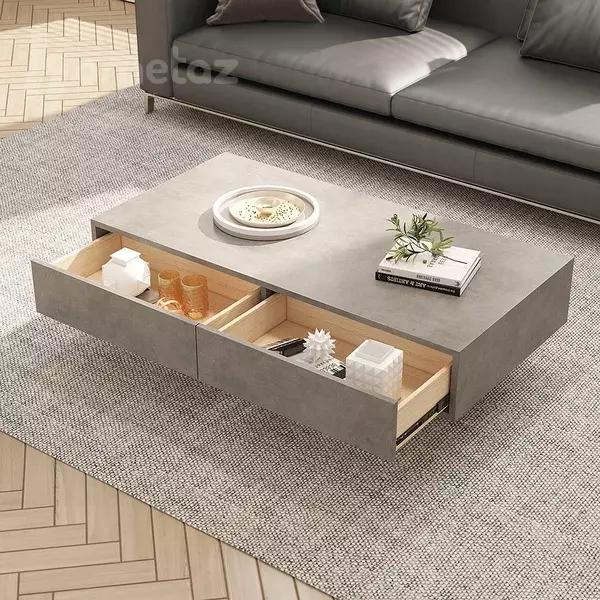 فروش میز جلو مبلی دو کشویی و قفسه ای mdf مدل ht2224