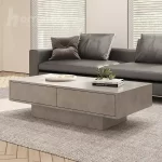 قیمت روز میز جلو مبلی دو کشویی و قفسه ای mdf مدل ht2224