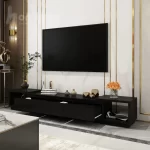 میز تلویزیون مدرن و لاکچری 3 کشو طرح ملونی مشکی