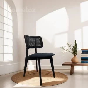 فروش آنلاین صندلی غذا خوری چوبی حصیری مدرن مدل لارا ارزان قیمت