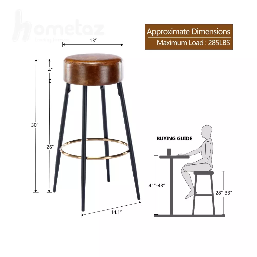 ابعاد صندلی اپنی گرد پایه فلزی مدل ht2136