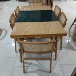 تولید و خرید انلاین و اینترنتی ست صندلی و میز غذا خوری چوبی مدرن مدل ماهور پلاس