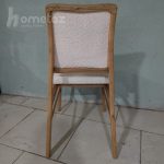 صندلی ناهار خوری مینیمال چوب راش مدل ht608 سفید قهوه ای