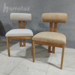 صندلی ناهارخوری تکی چوبی مدرن مدل بافن سفید قهوه ای