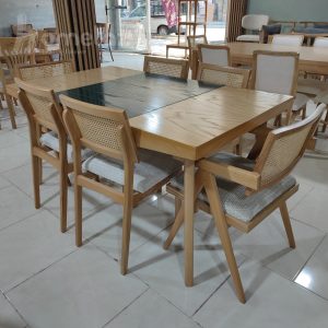 فروش ست صندلی و میز غذا خوری چوبی مدرن مدل ماهور پلاس