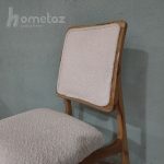 صندلی ناهار خوری مینیمال چوب راش مدل ht608 رویه کوبی خوب پارچه سفید