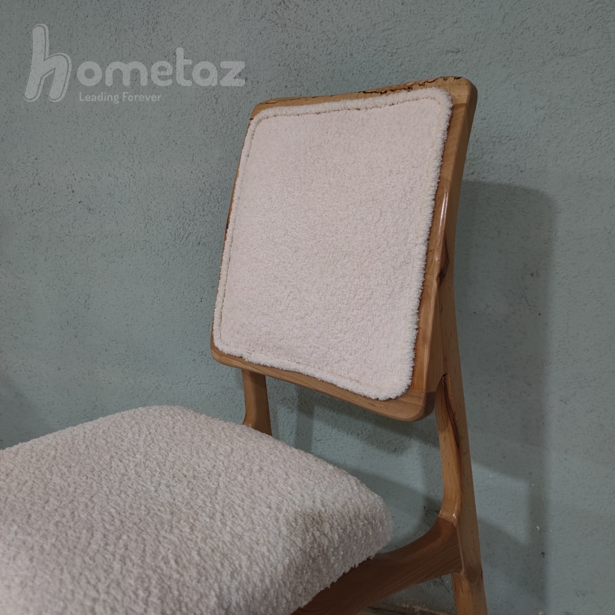 صندلی ناهار خوری مینیمال چوب راش مدل ht608 رویه کوبی خوب پارچه سفید